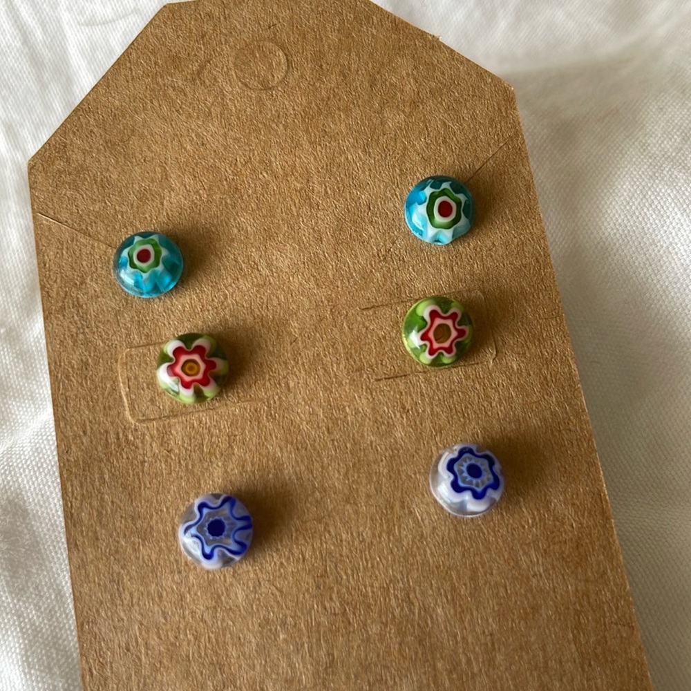 6 Pair of‎ Mix and Match Tile Stud Earrings